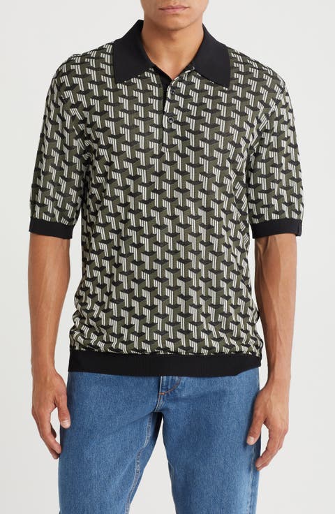 Vaughn Geometric Jacquard Polo