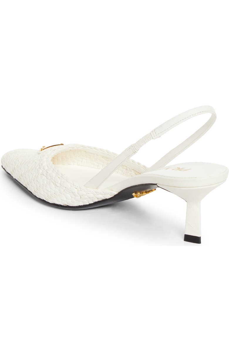 Prada Woven Slingback Sandal, Alternate, color, Bianco