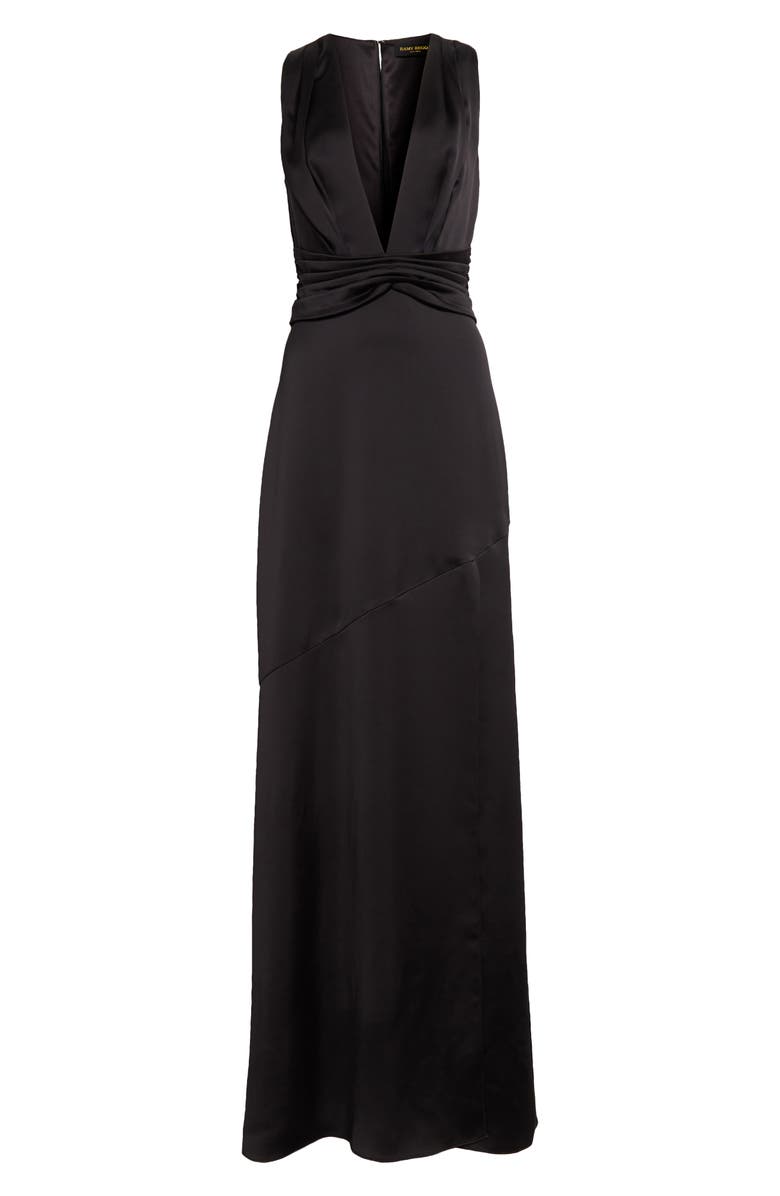 Ramy Brook Ameera Plunge Neck Satin Gown, Alternate, color, 