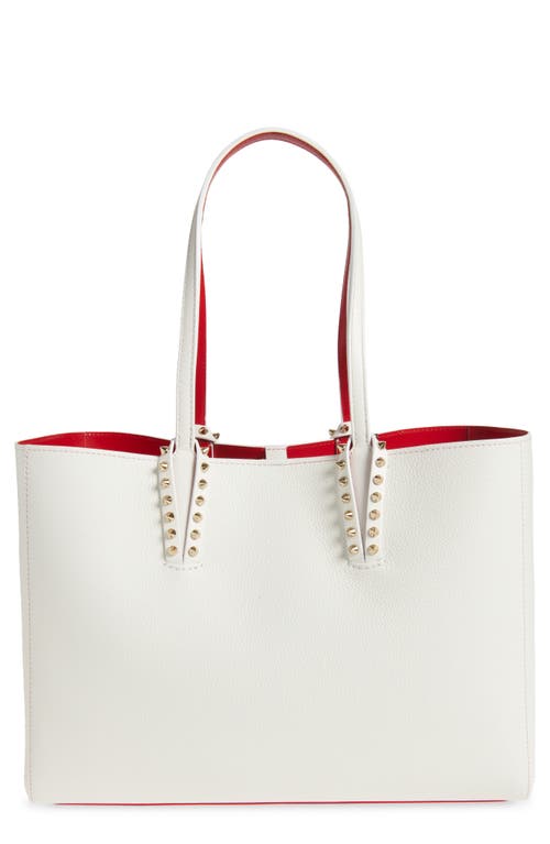 Christian Louboutin Small Cabata Soft Leather Tote In Bianco/gold