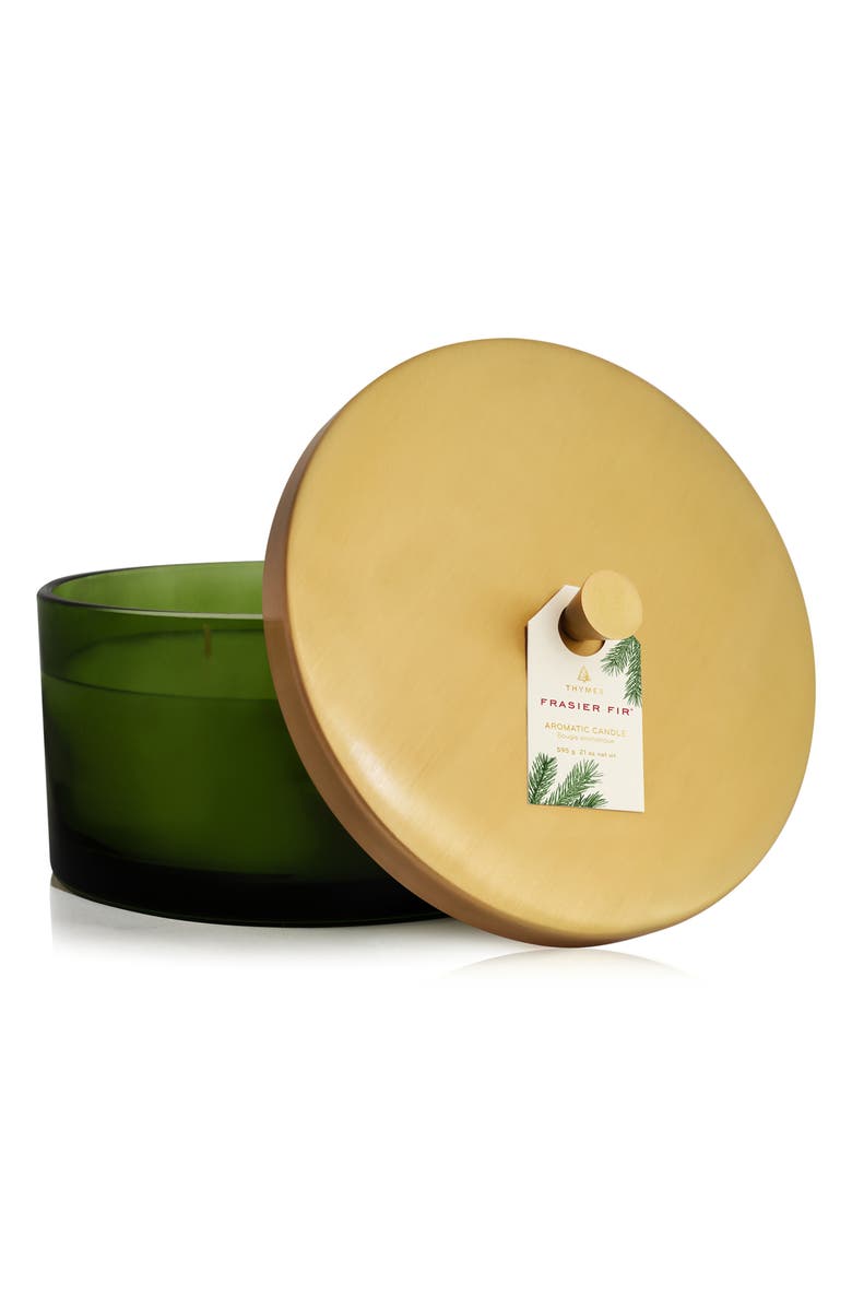 Thymes Frasier Fir Four-Wick Candle, Main, color, Green 21Oz