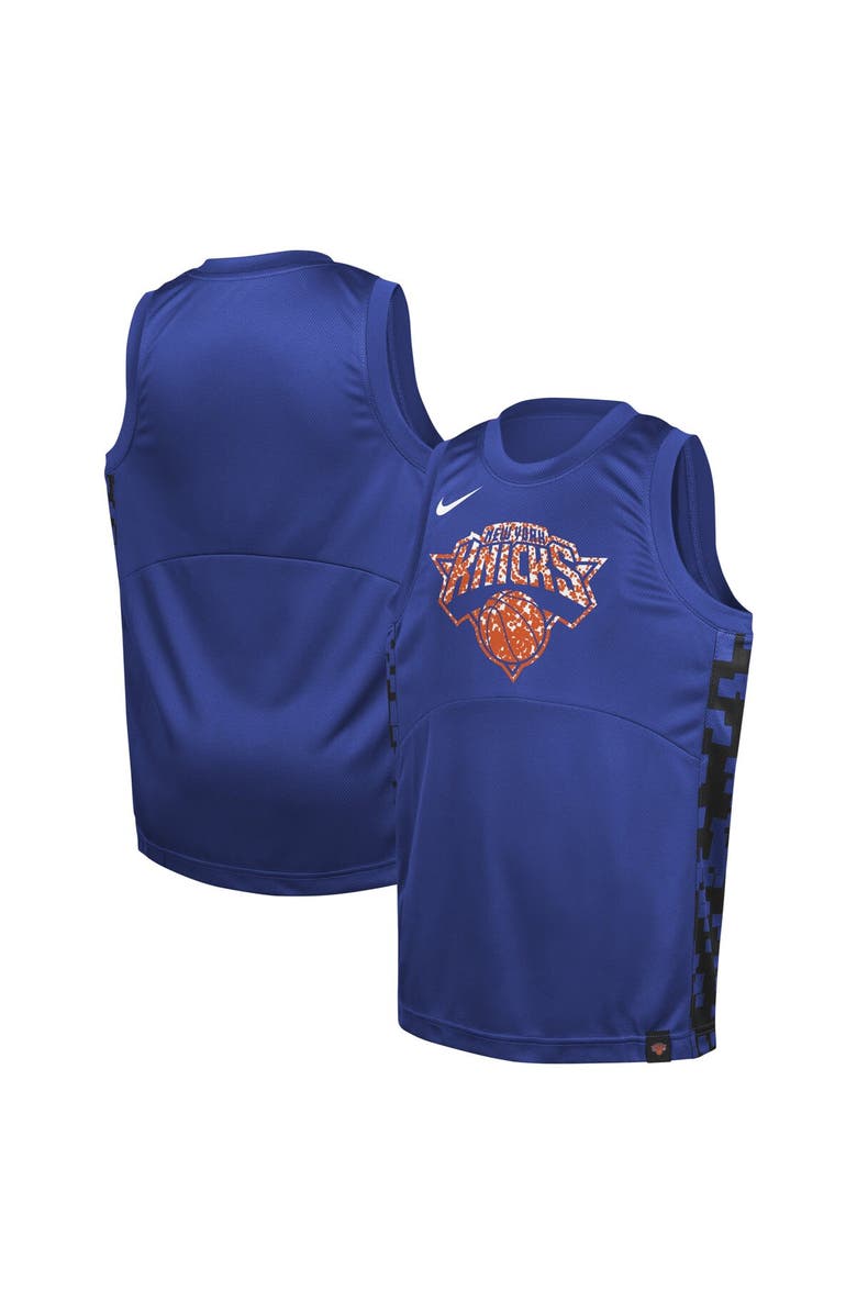 Nike Youth Nike Blue New York Knicks Courtside Starting Five Team Jersey, Main, color, Blue