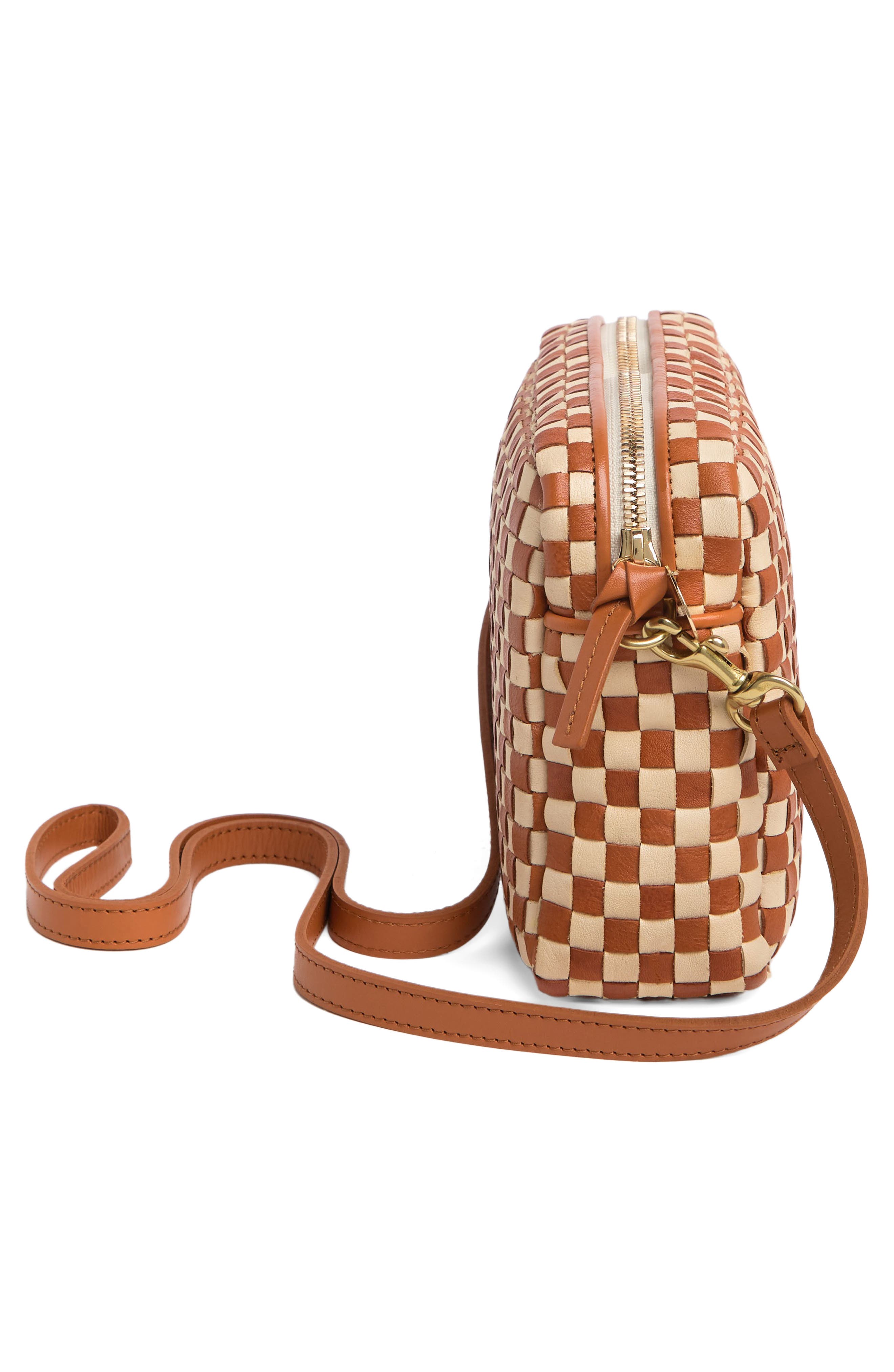 Clare V. Midi Sac Woven Leather Crossbody Bag, Alternate, color, 