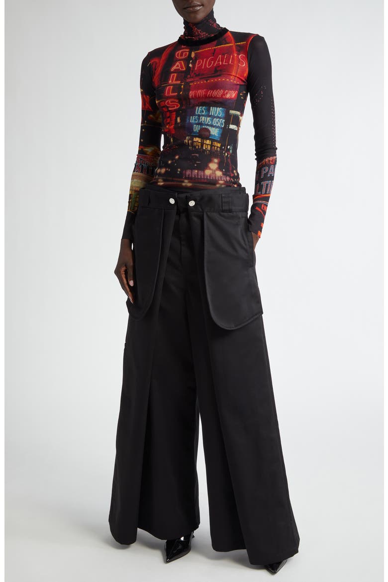 Red Pigalle Print Long Sleeve Mesh T-Shirt, Alternate, color, BLACK/ RED/ ORANGE/ BLUE