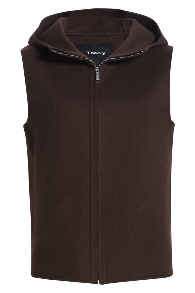 Hooded Wool Blend Zip Vest, Main, color, CACAO - DAJ