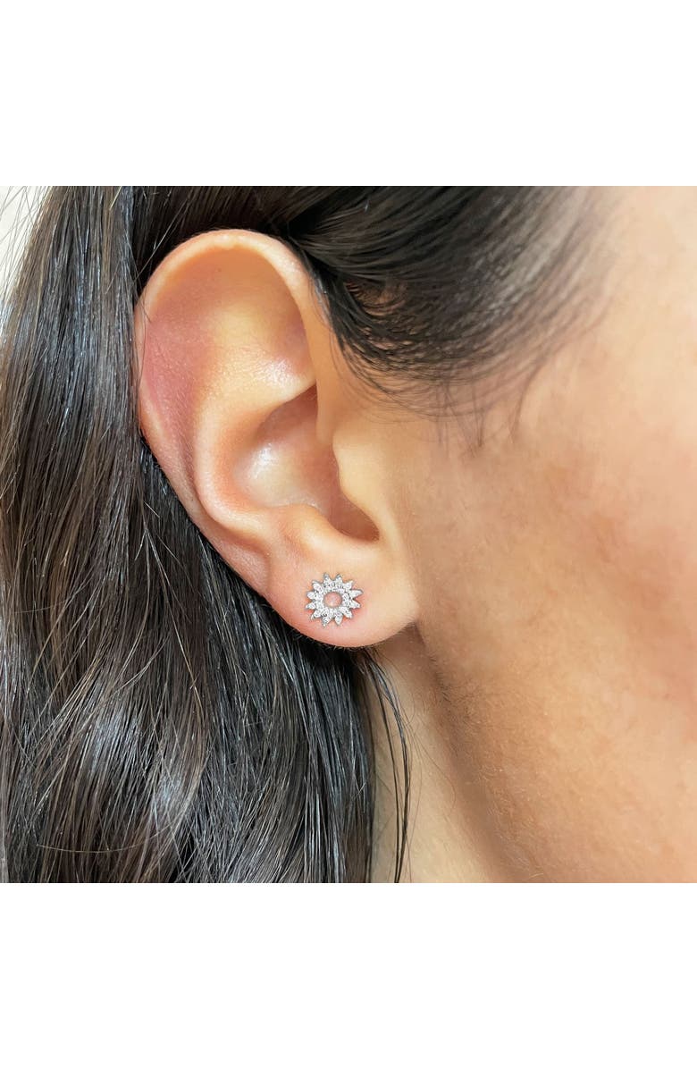 The Lovery Fine Jewelry Diamond Sun Stud Earrings, Alternate, color, White Gold