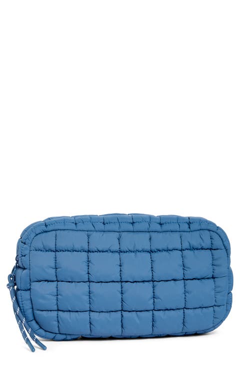 Quilted Nylon Cosmetic Pouch