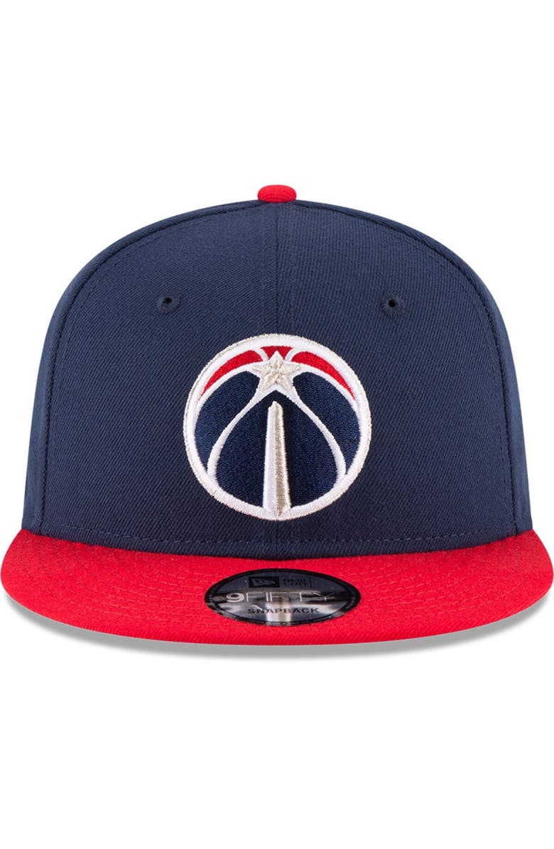 New Era Men's New Era Navy/Red Washington Wizards 2-Tone 9FIFTY Adjustable Snapback Hat, Alternate, color,