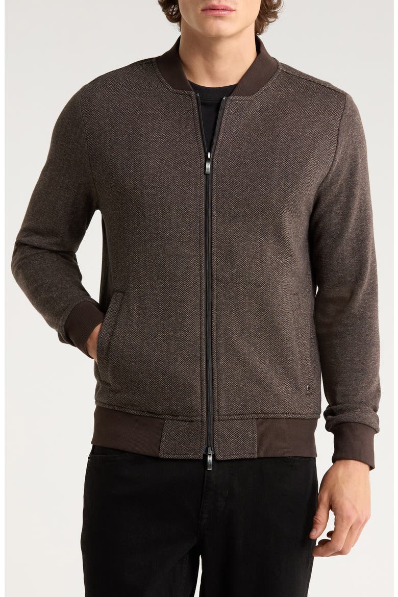 Stefanos Chevron Knit Jacket, Alternate, color, BROWN