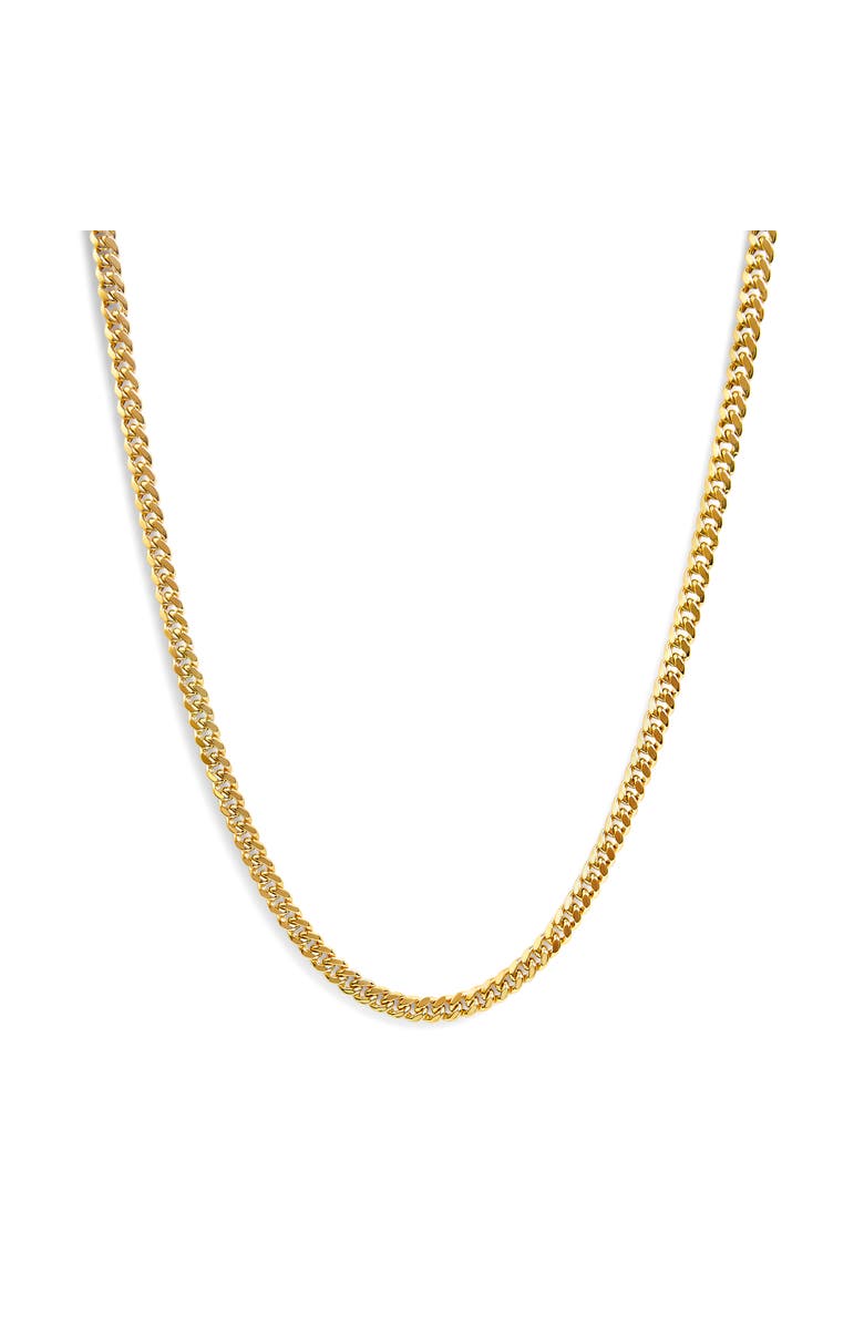 Haus of Brilliance Semi-Solid 14K Yellow Gold 6.1mm Classic Miami Cuban Chain Necklace, Main, color, Yellow
