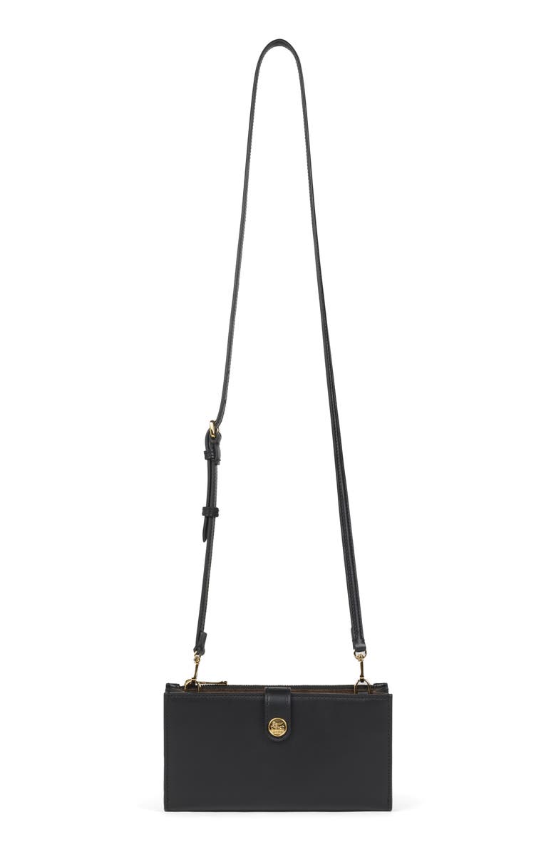Etro Leather Wallet on a Strap, Main, color, Black