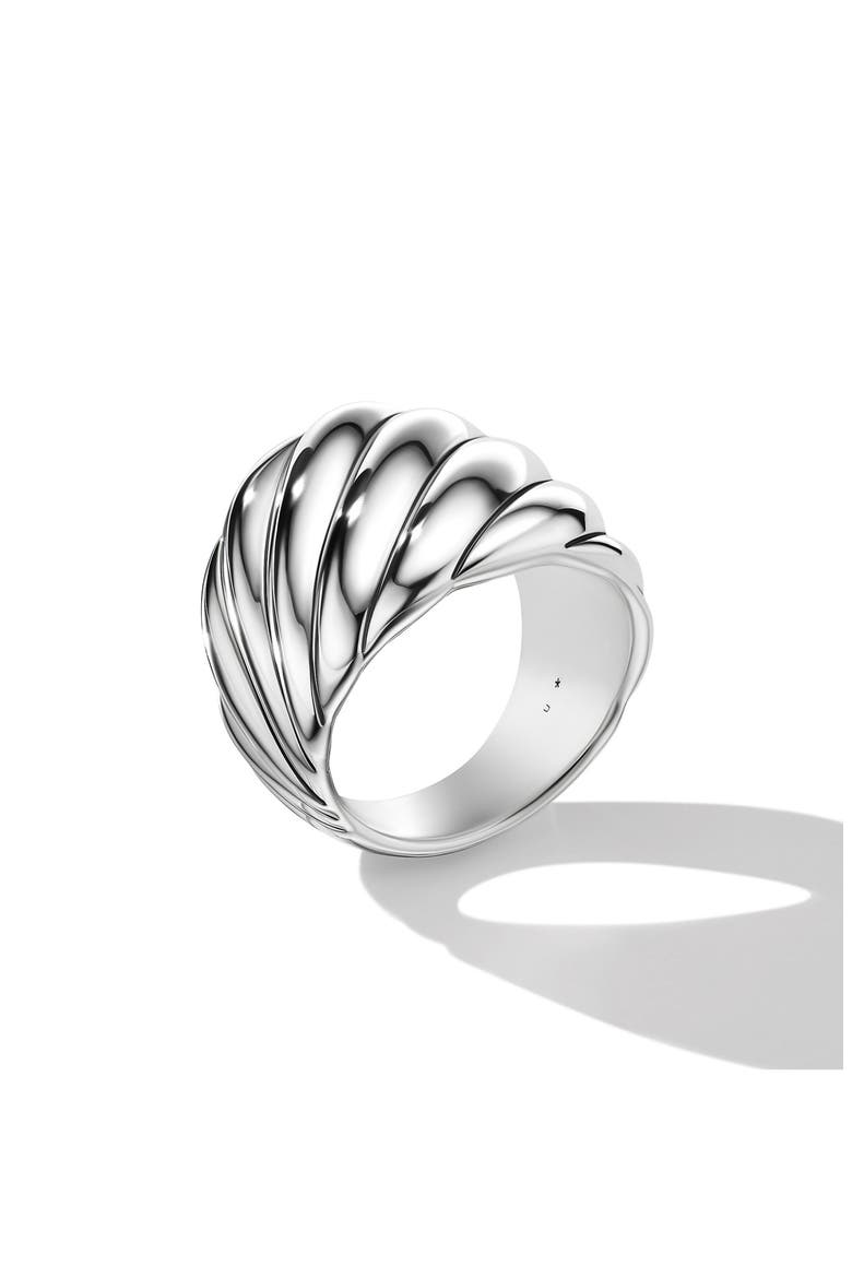 Sculpted Cable Ring in Sterling Silver, 21mm, Alternate, color, SILVER
