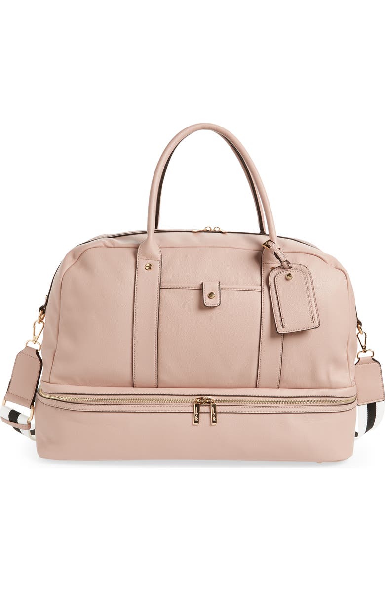 Mali + Lili Large Riley Vegan Leather Weekend Travel Bag, Main, color, Mauve