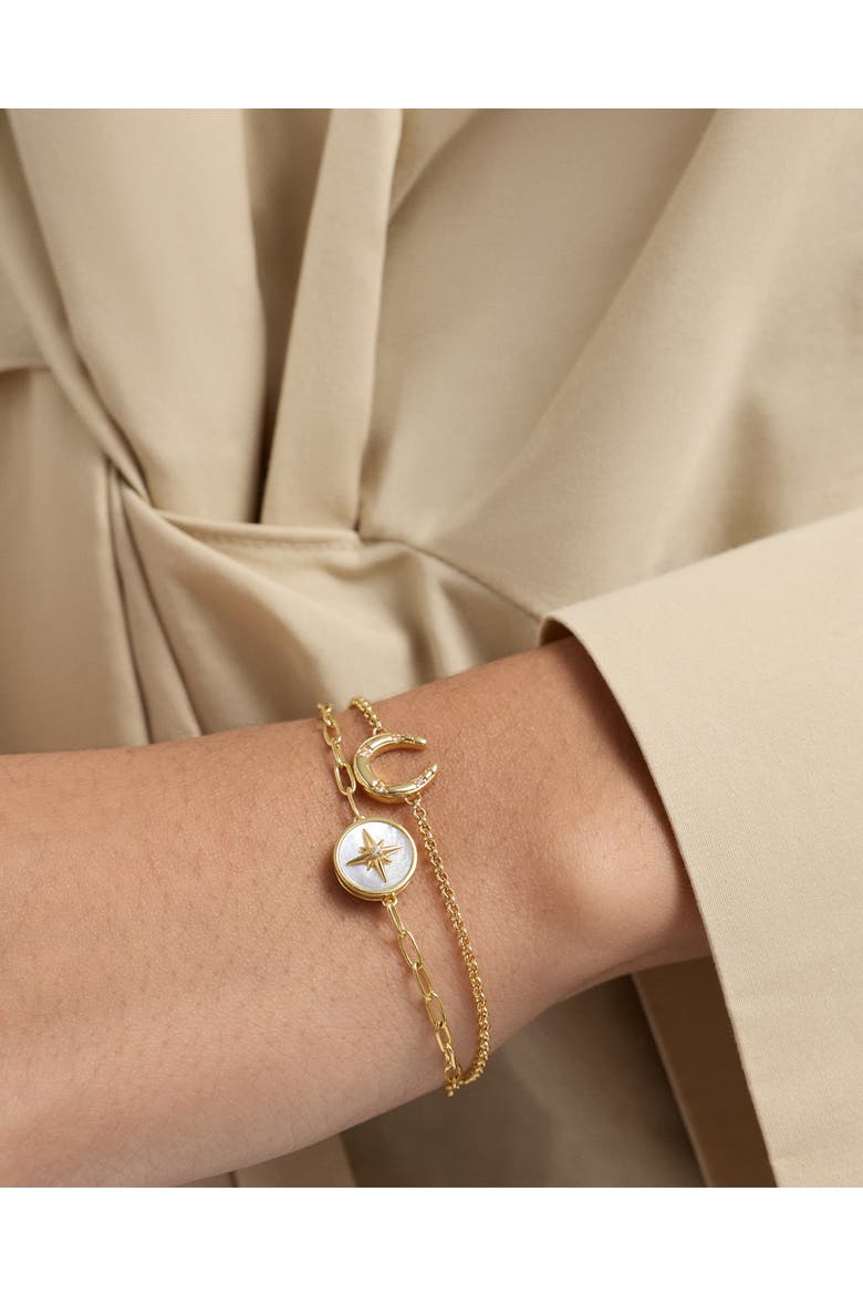 Gold Biography Horseshoe Bracelet, Alternate, color, Gold