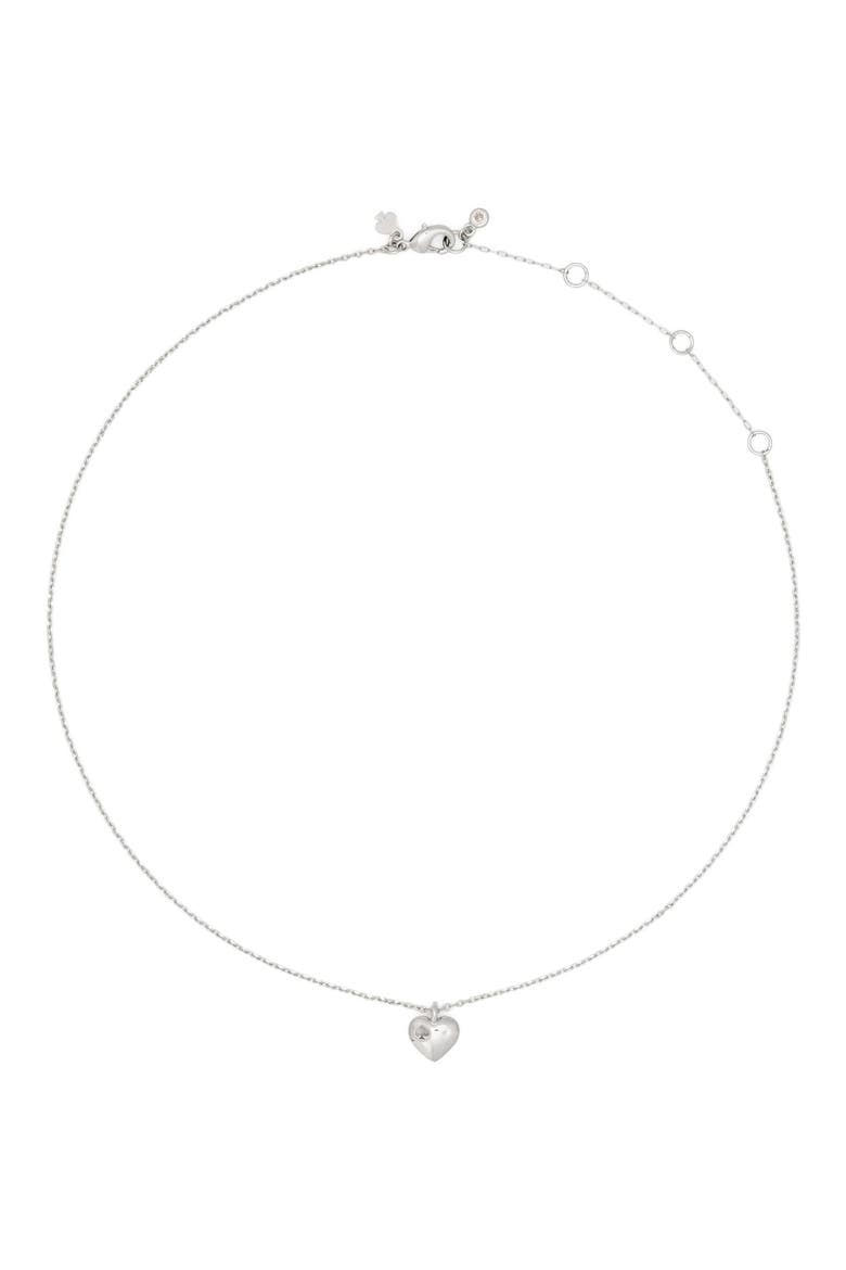 heart spade pendant necklace, Alternate, color, SILVER