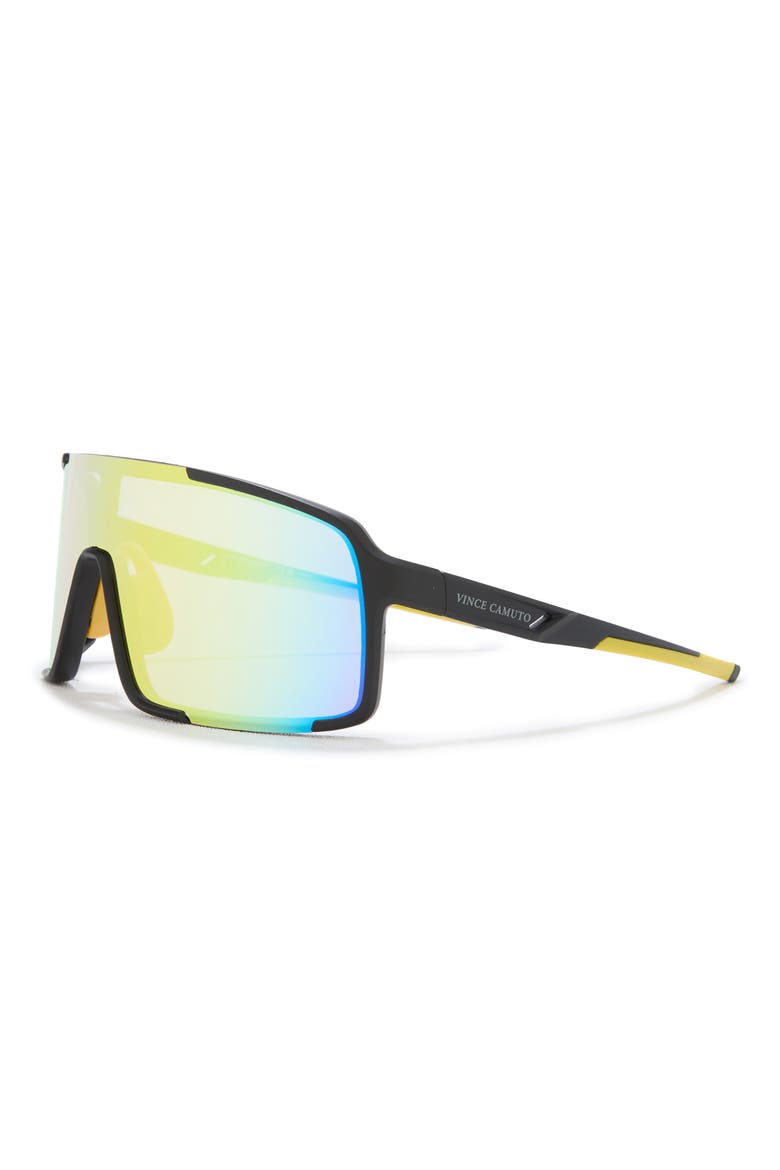130mm Mirror Shield Sunglasses, Alternate, color, BLACK/ YELLOW