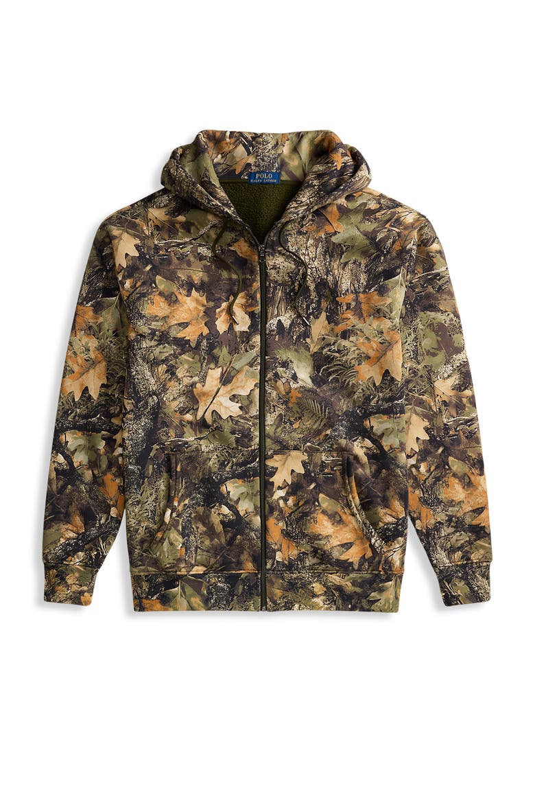 Big & Tall Fleece-Lined Hoodie, Alternate, color, FOREST CAMO