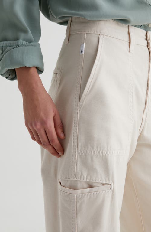 Ag Hazal Ankle Barrel Utility Twill Pants In Opal Stone