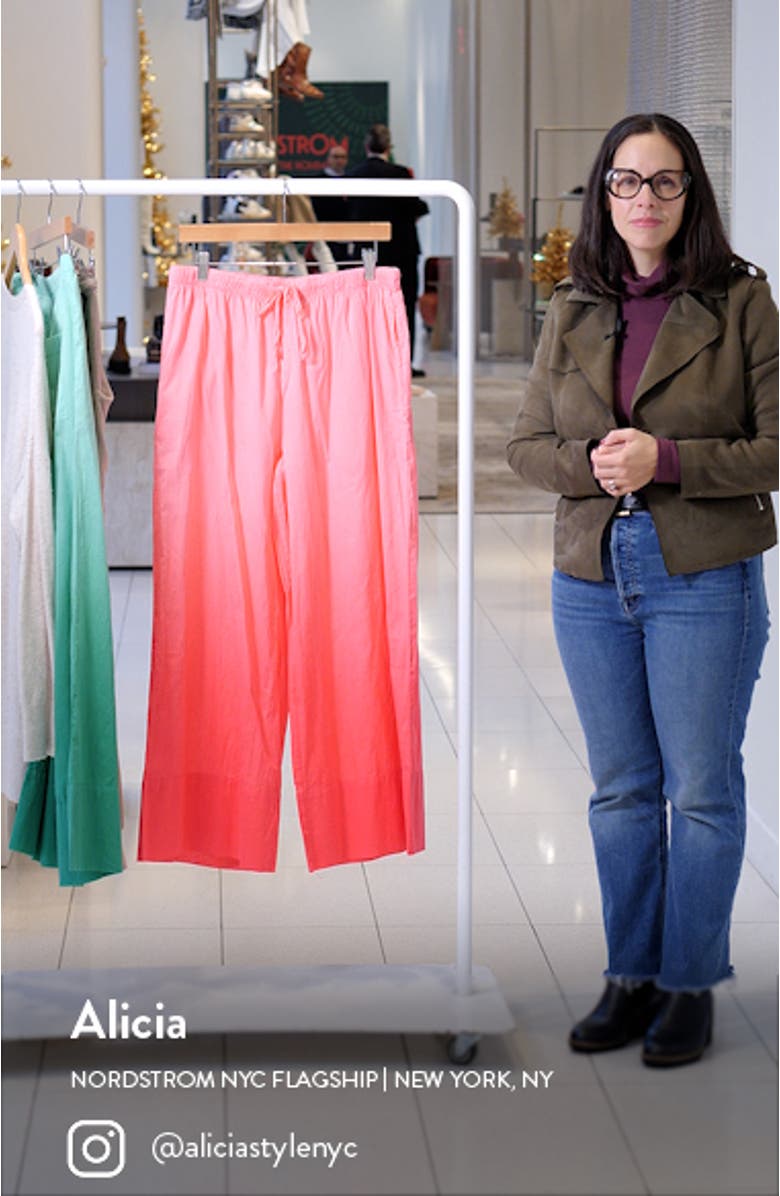 Ombré Wide Leg Cotton Pajama Pants, sales video thumbnail