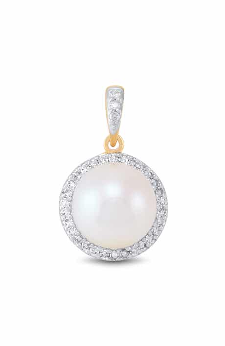 Frankie & Zoe Diamond & Freshwater Pearl Pendant