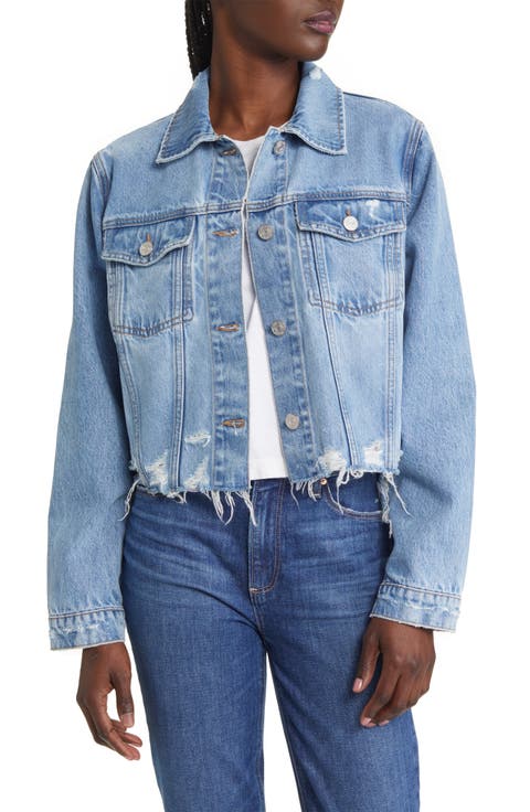 Ripped Distressed Denim Trucker Jacket