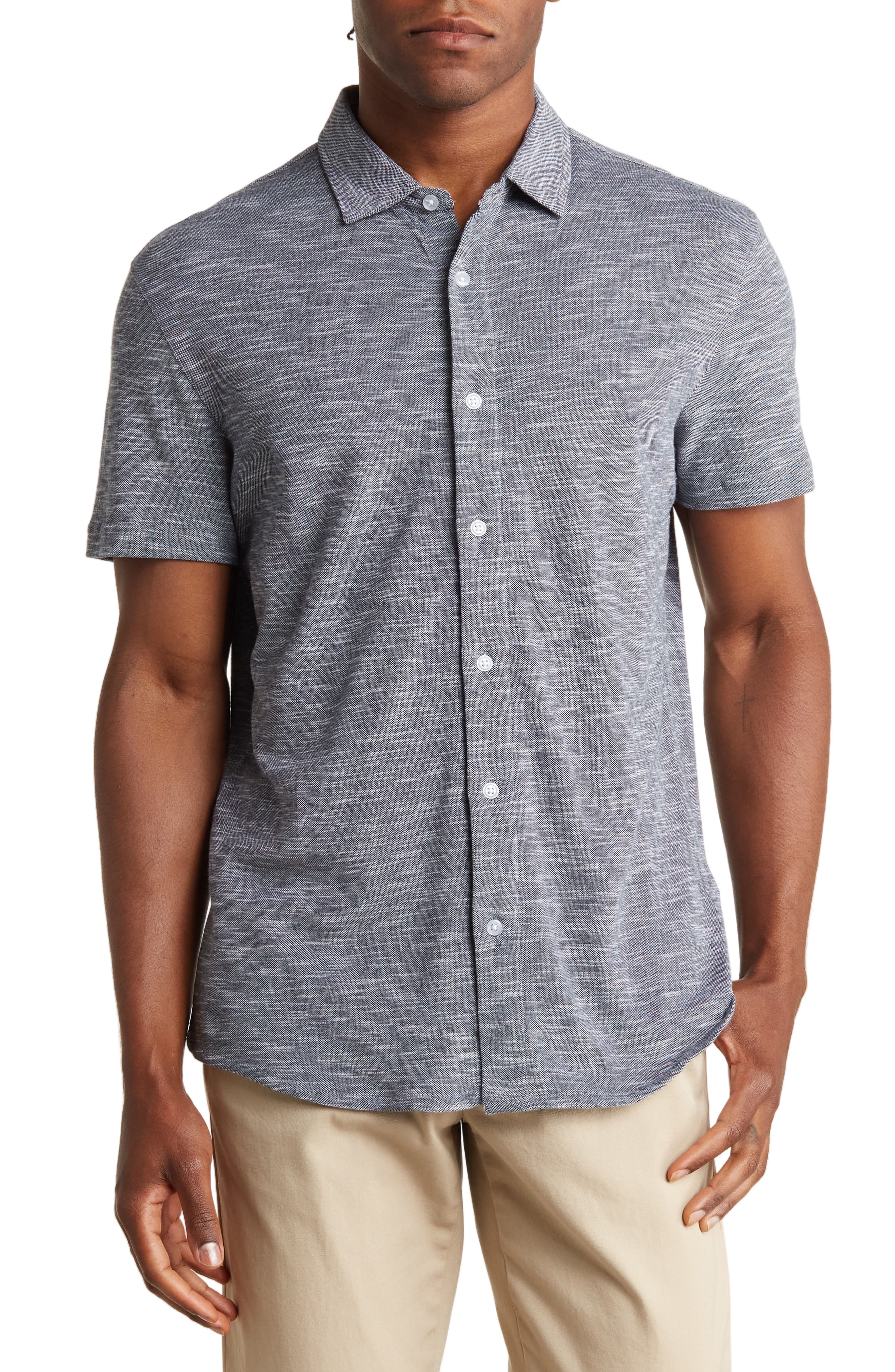 SOUL OF LONDON Full Button Short Sleeve Knit Shirt