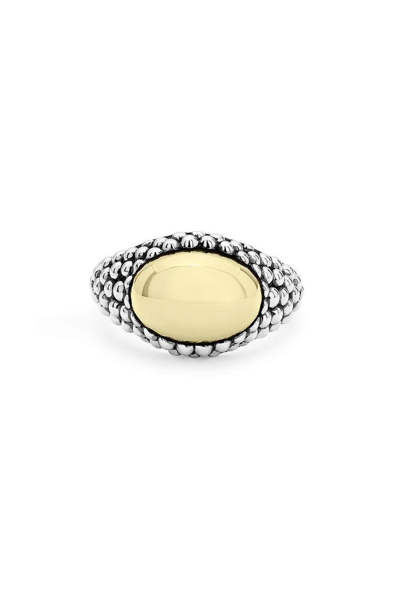 High Bar Caviar Oval Ring, Alternate, color, SILVER