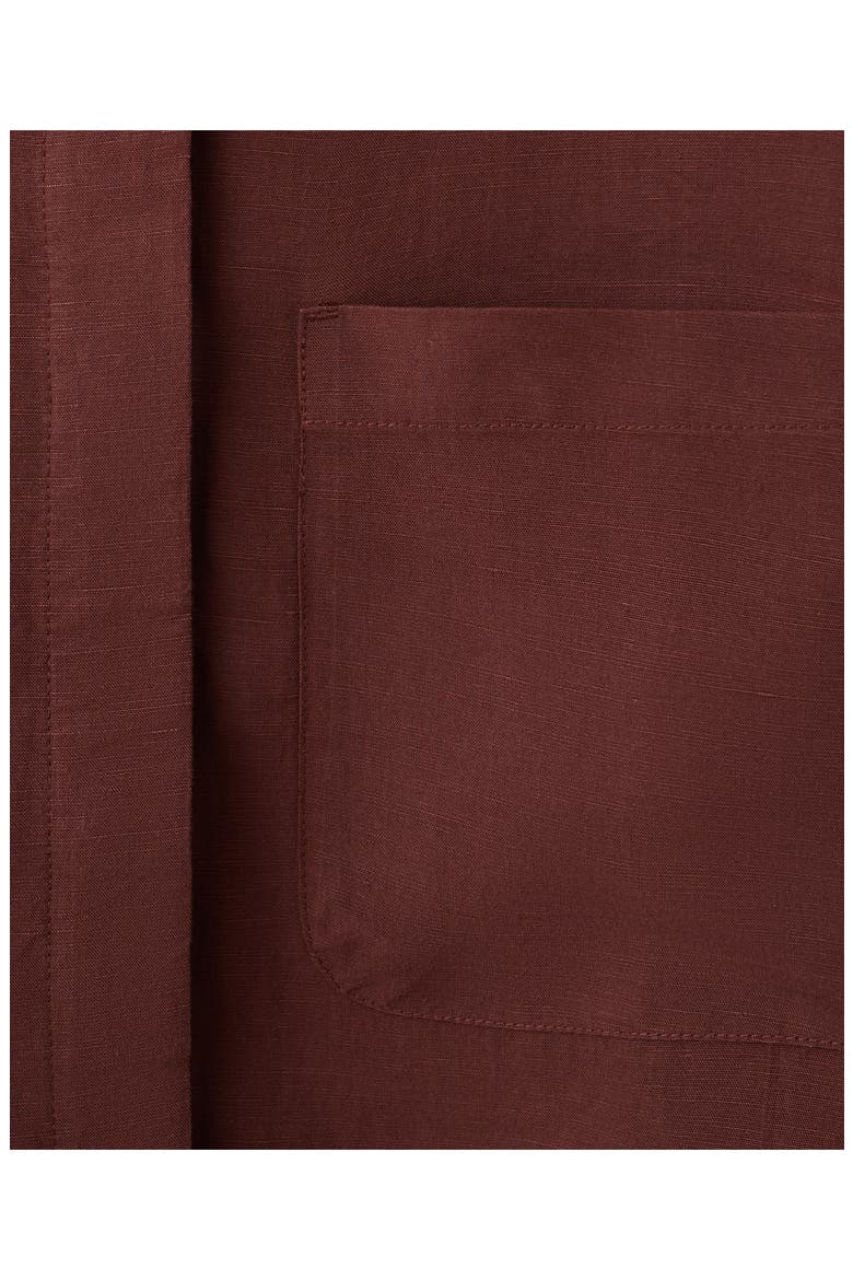 Lyocell & Linen Button-Up Shirt, Alternate, color, BURNT ORANGE