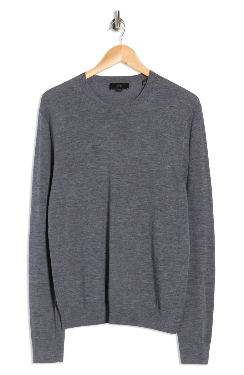Vince Crew Neck Merino Wool Sweater, Alternate, color, Medium Heather Grey