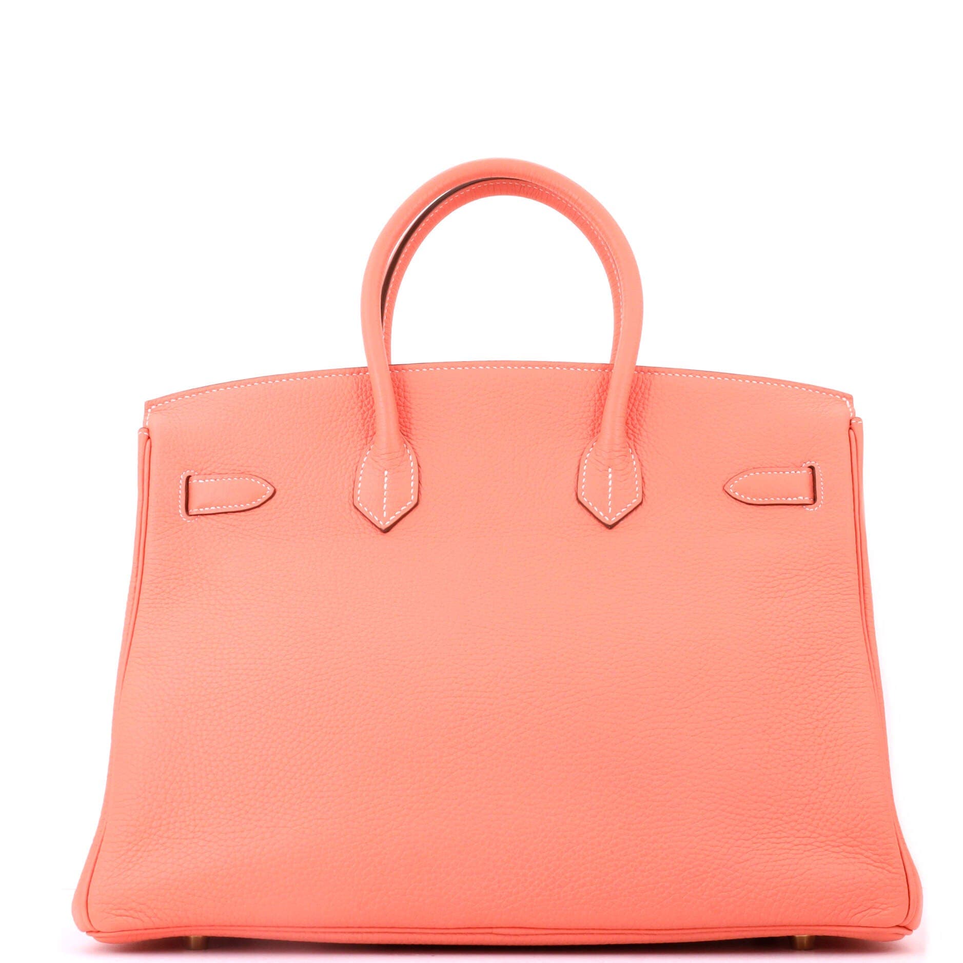 Birkin Handbag Pink Clemence with Gold Hardware 35, Alternate, color, Orange