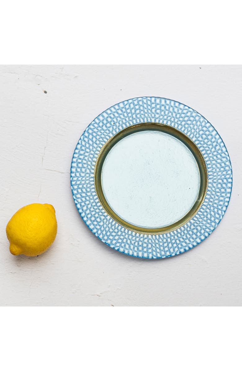 VIETRI Pelli Glass Blue Salad Plate, Alternate, color, Blue