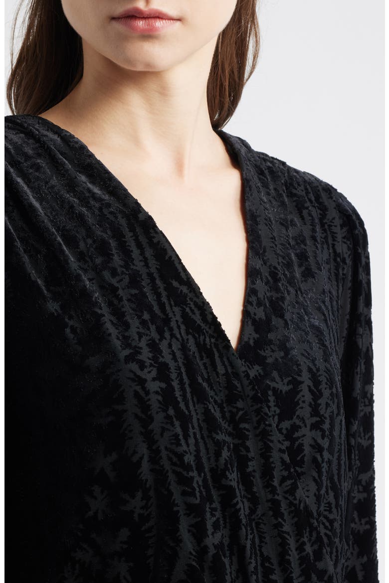 Efilo Long Sleeve Burnout Dress, Alternate, color, BLACK