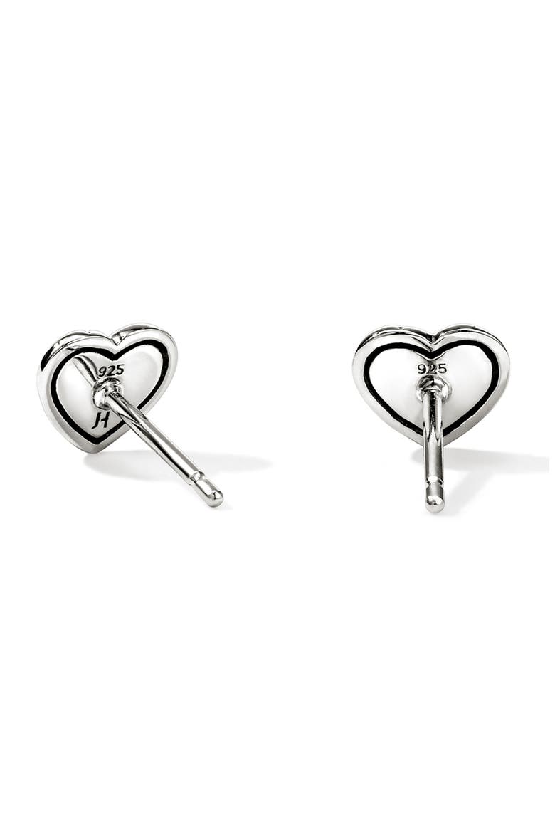 Essentials Heart Pavé Stud Earrings, Alternate, color, SILVER