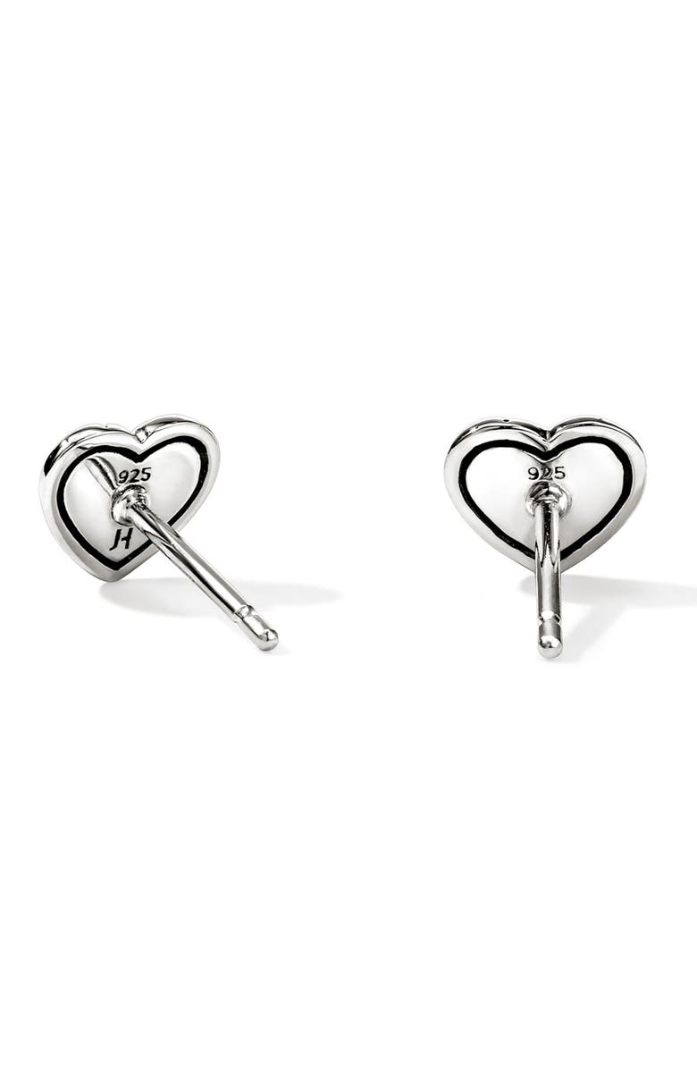 John Hardy Essentials Heart Pavé Stud Earrings, Alternate, color, 
