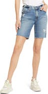 AG Nikki Raw Hem Denim Bermuda Shorts