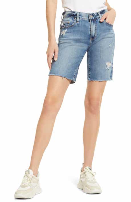 AG Nikki Raw Hem Denim Bermuda Shorts