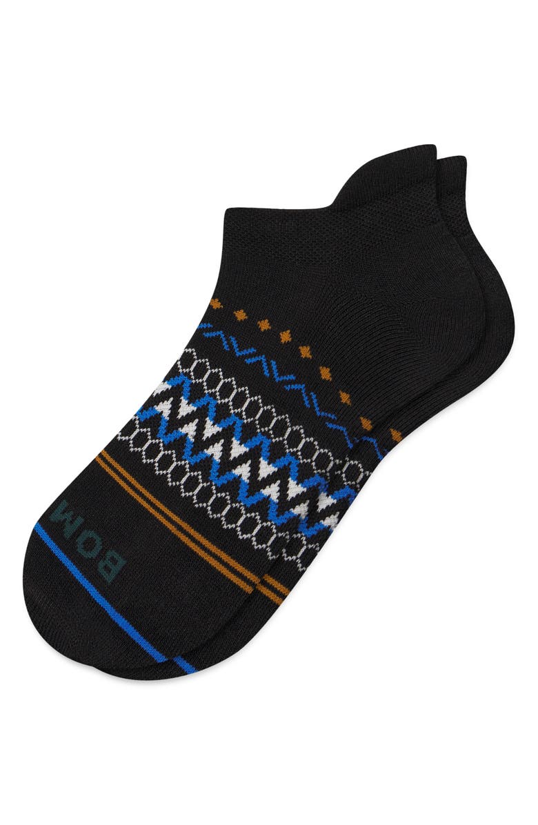 Bombas Retro Fair Isle Ankle Socks, Main, color, Black Pine