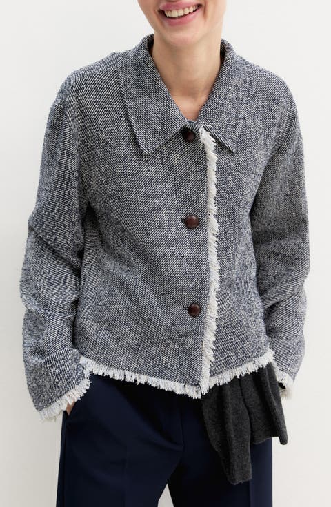 Emmgettito Fringed Basketweave Jacket
