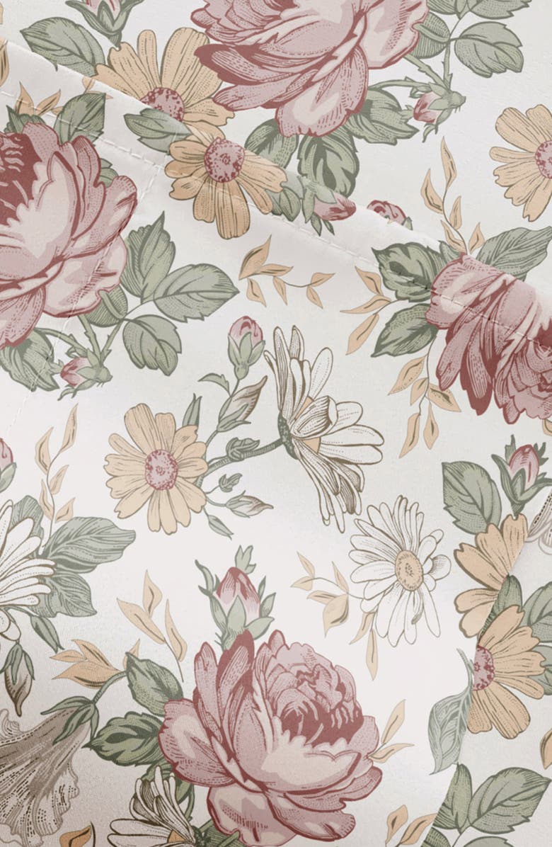 HOMESPUN Floral Microfiber Sheet Set, Alternate, color, Blooming Floral Rose