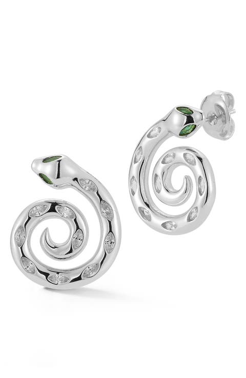 Swirl Snake Stud Earrings
