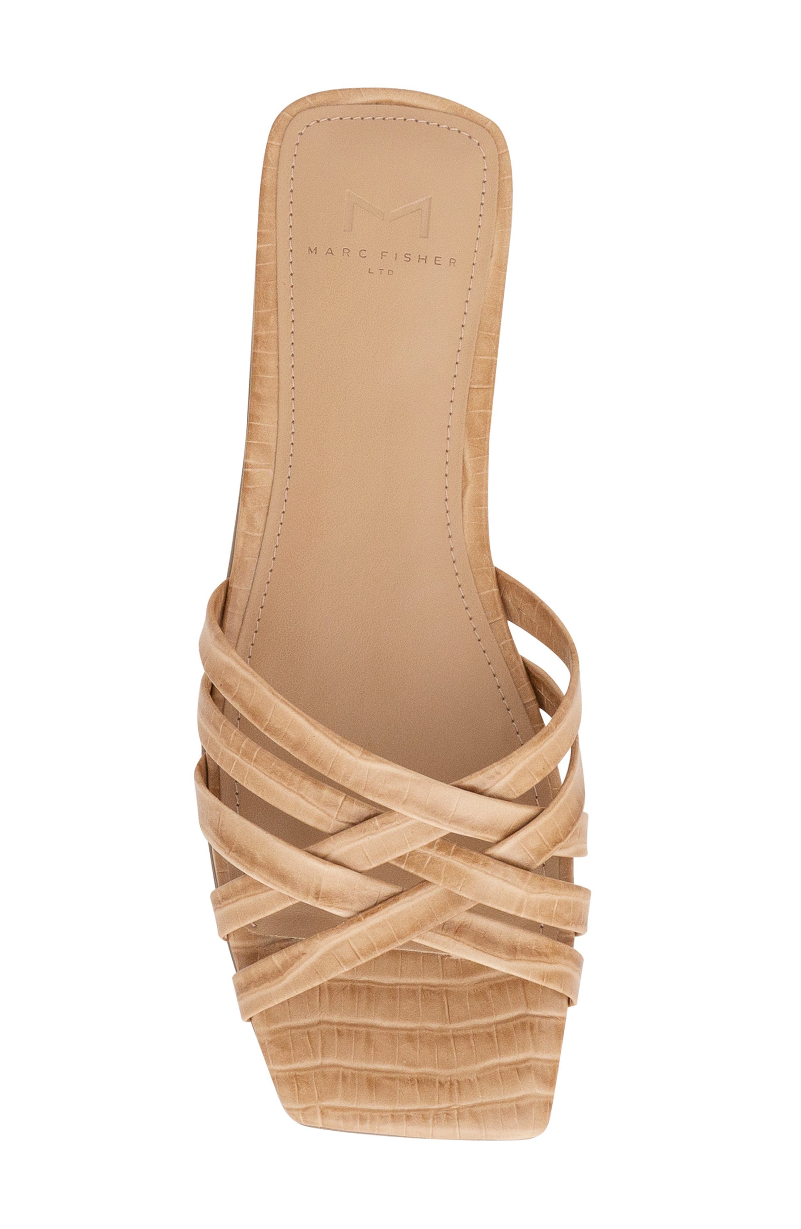 Varro Slide Sandal, Alternate, color, NUDE LEATHER