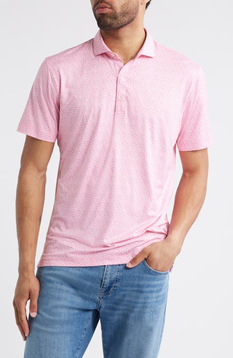 Four Leaf Clover Print Featherweight Performance Polo