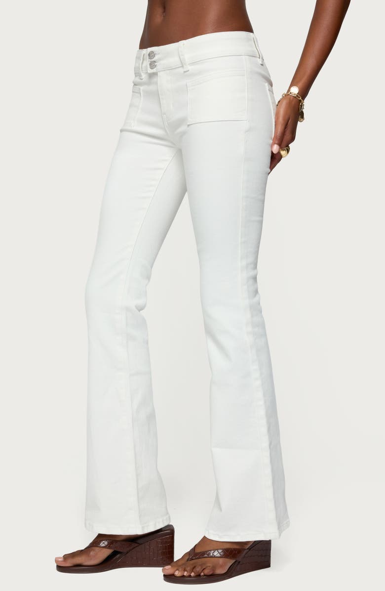 EDIKTED Mattea Patch Pocket Low Rise Flare Jeans, Alternate, color, White
