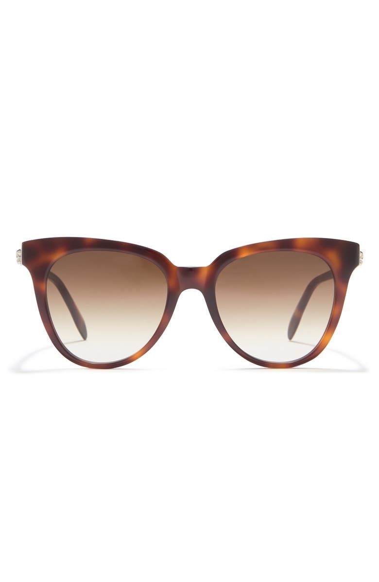 McQueen Alexander McQueen 53mm Cat Eye Sunglasses, Main, color, Havana Havana Brown/Gbn