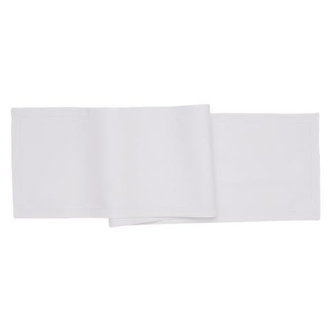 Hemstitch Solid White Everyday Runner 72" x 14"