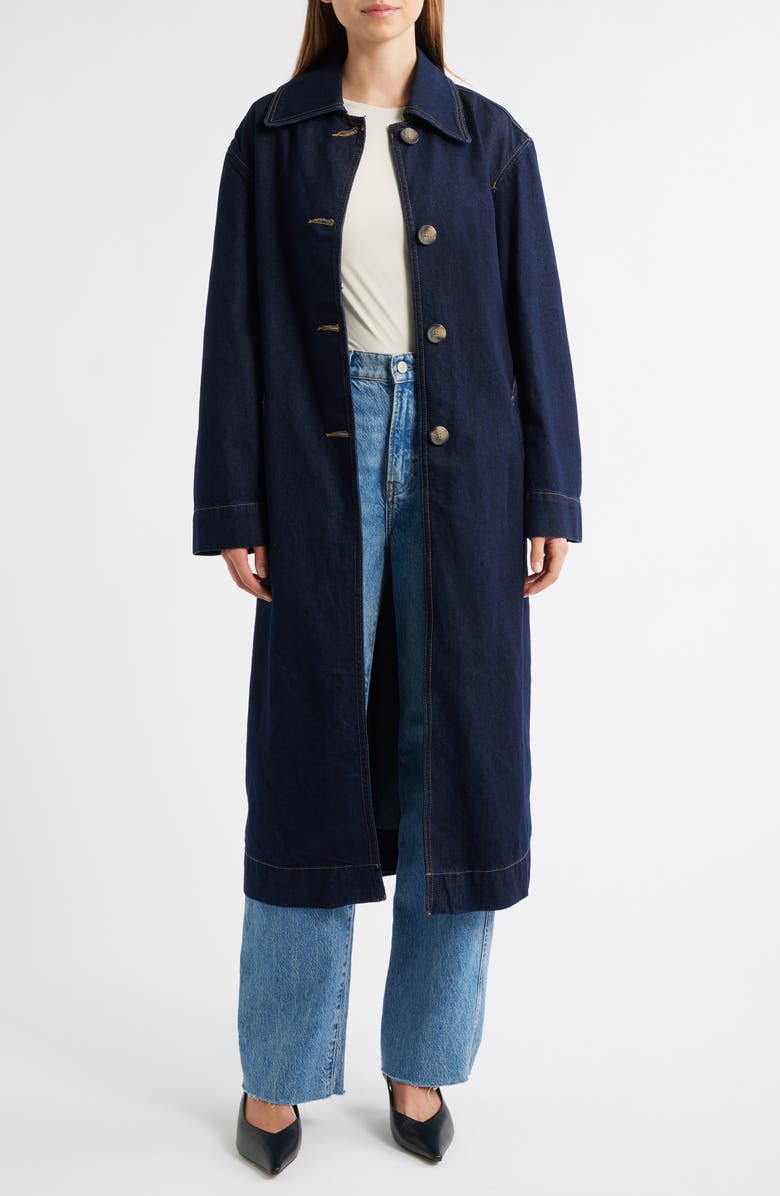 MANGO Denim Trench Coat, Main, color,