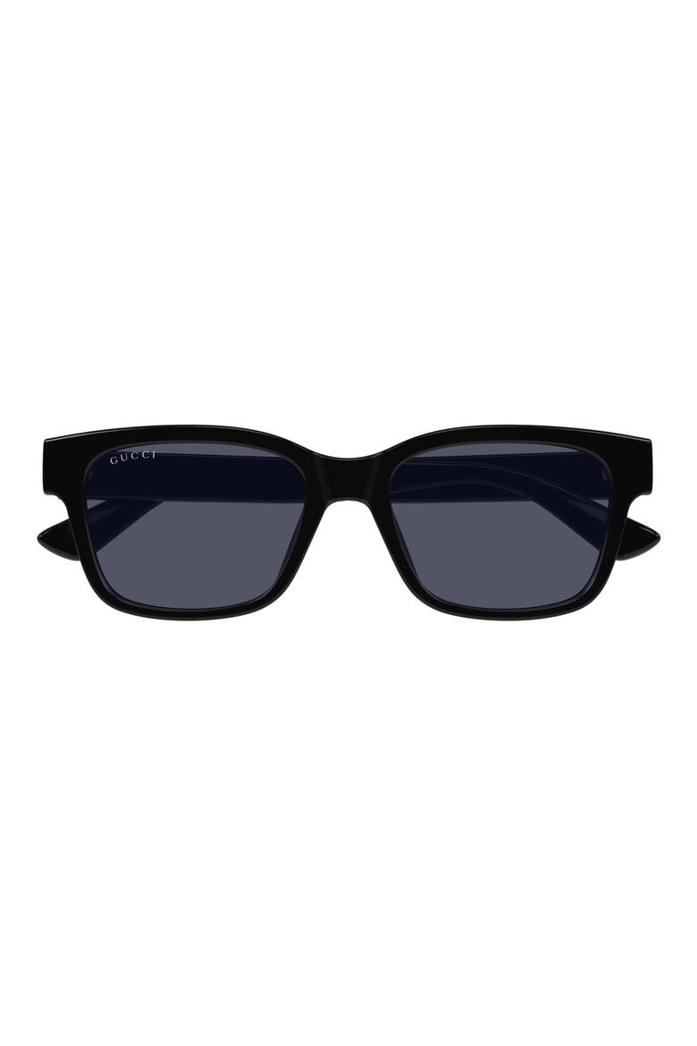 54mm Rectangular Sunglasses, Main, color, BLACK