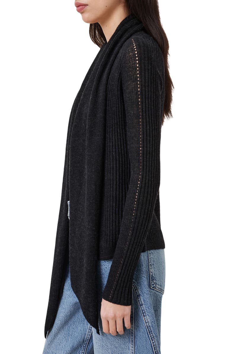 AllSaints Harper High Low Open Front Cardigan, Alternate, color, 