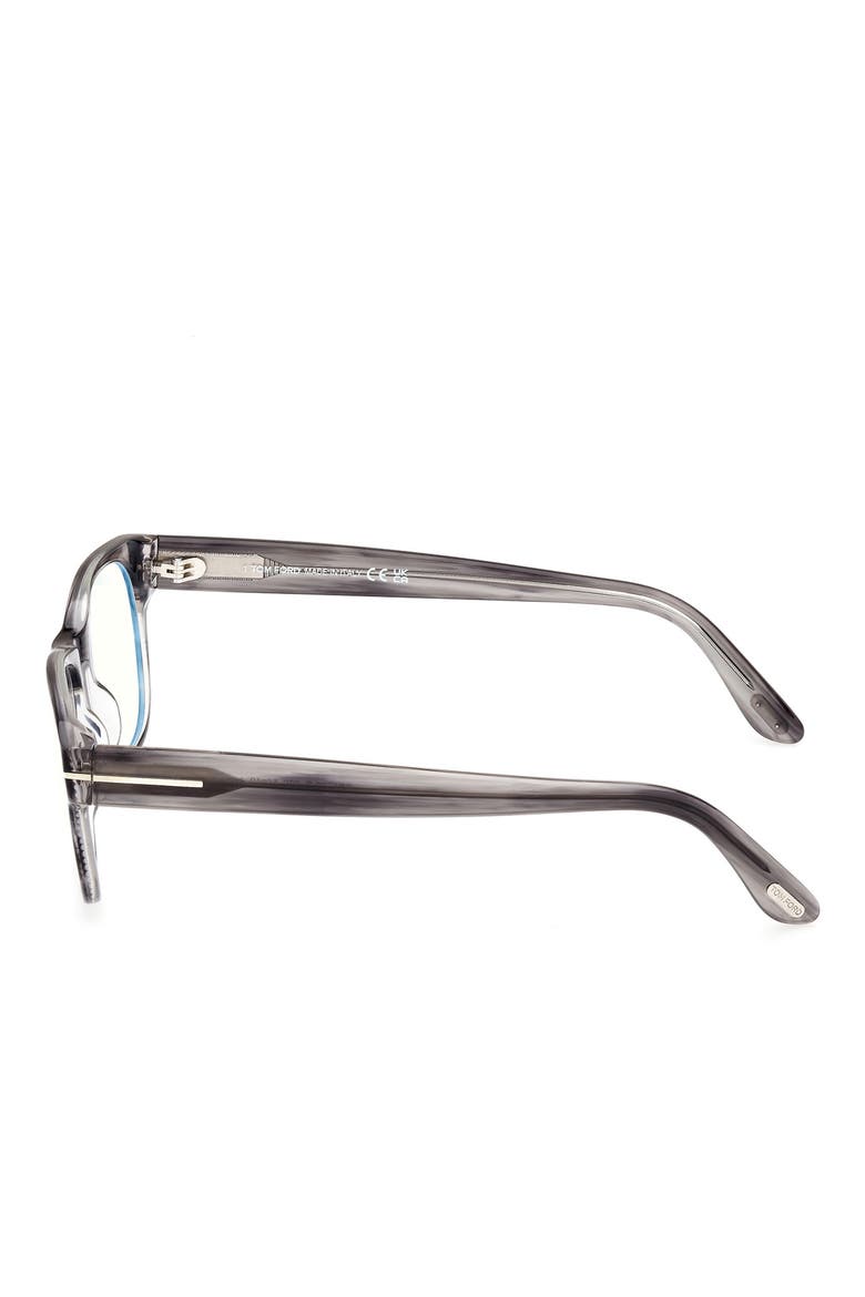 52mm Square Blue Light Blocking Optical Glasses, Alternate, color, STRIPED GREY / T LOGO