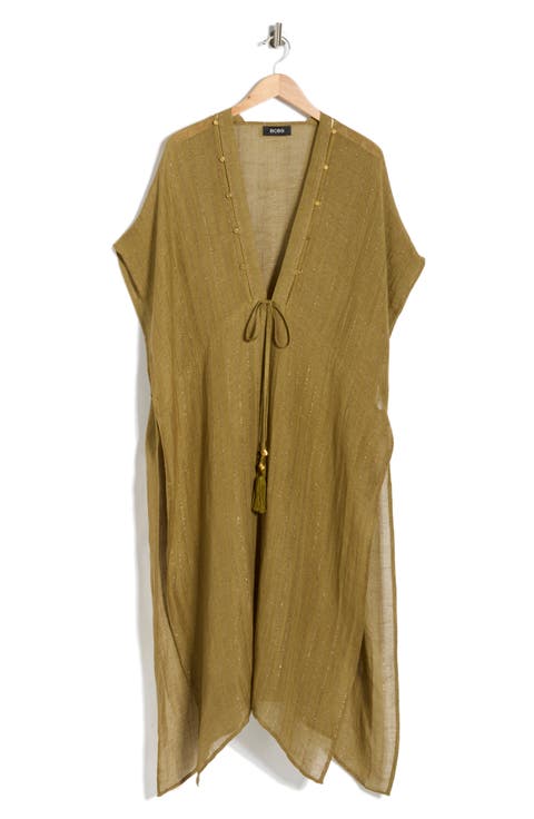 Pinstripe Woven Duster